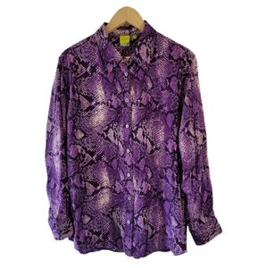 NWT Craig Taylor Peyton Women's Button-Up Shirt Sz L Long Sleeve Fall Minimalist